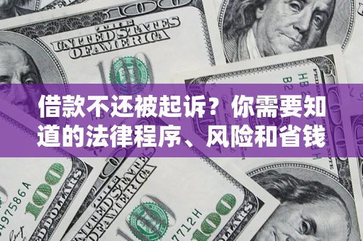 济南借款不还被起诉？你需要知道的法律程序、风险和省钱技巧